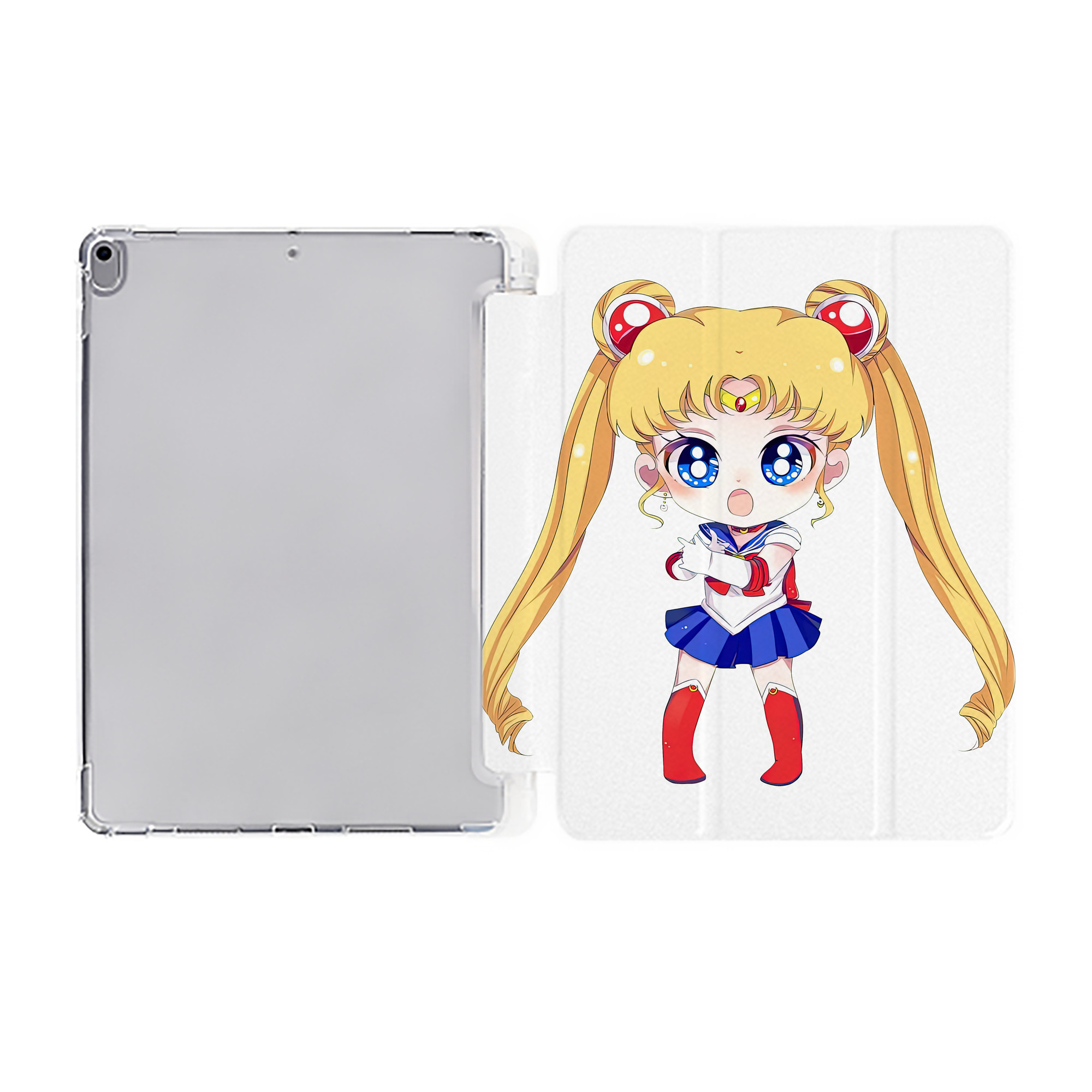 （画像用） 美少女戦士セーラームーン 月野 うさぎ つきの うさぎ Sailor Moon Tsukino Usagi IPad ケース ペン収納付き 三つ折りスタンド PUレザー×シリコン 対応機種9.5/10.5/10.9インチ